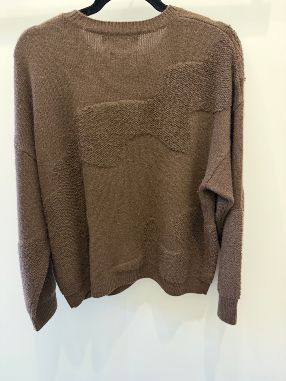 Womens Brown Textured Crewneck Sweater by Colorush Size S 100% cashmere NWOT - Picture 4 of 4